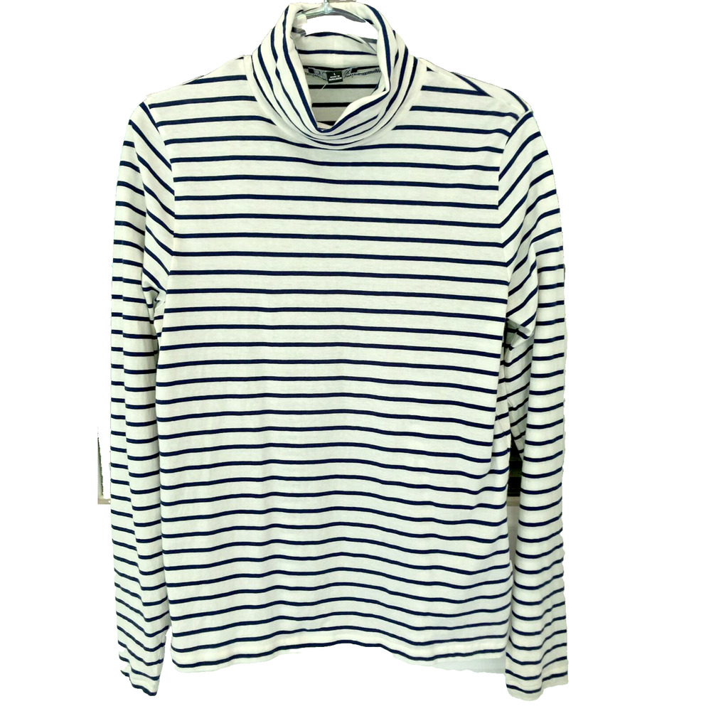 J Crew women’s Classic Tissue Striped Turtleneck style BK336 size Large